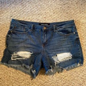 Ashley Mason distressed blue jean shorts